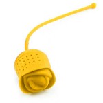 Tea filter, infuser, rose form, yellow color